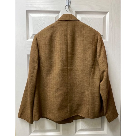 Vintage‎ Le Suit Women's Size 14W Brown Textured 2-Button Blazer - Picture 5 of 16